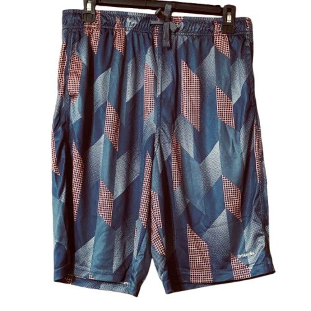 Athletic Works DriWorks Activewear Shorts Boys Youth Size XXL (18) Geometric